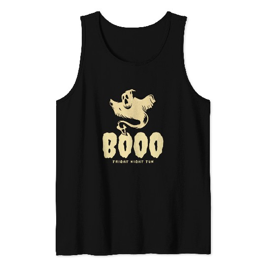 BOOO Fright Night Fun Ghost Halloween Tank Tops