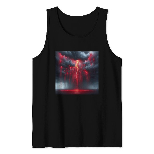 Grey Stormy Evening Tank Tops