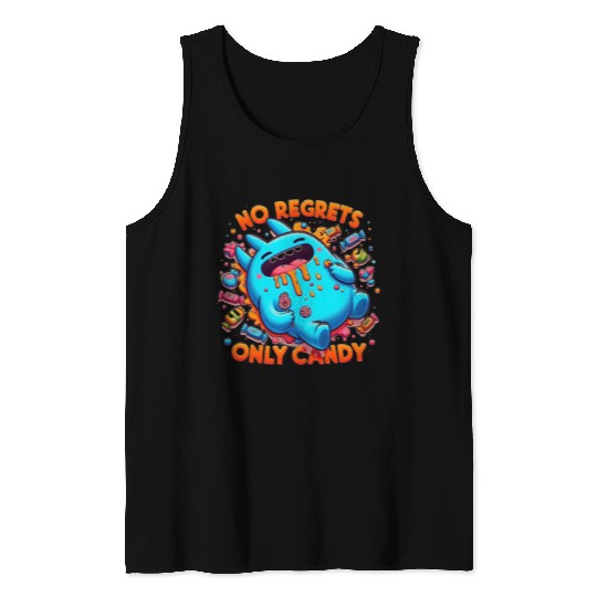 Disneyland Stitch Halloween No Regrets Only Candy Tank Tops