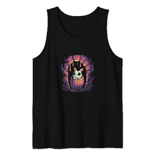 Cute Dungeon Bunny in a Barrel Tank Tops