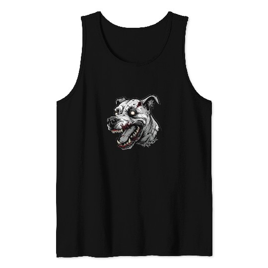 White Zombie Dog Head Tank Tops