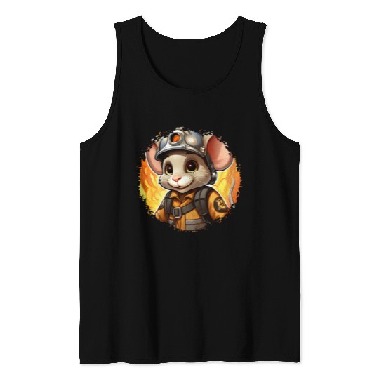 Mouse Firefighter Tank Tops