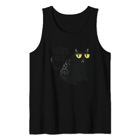 hiss off cat Tank Tops