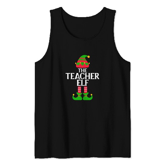 The Teacher Elf Christmas Tank Tops