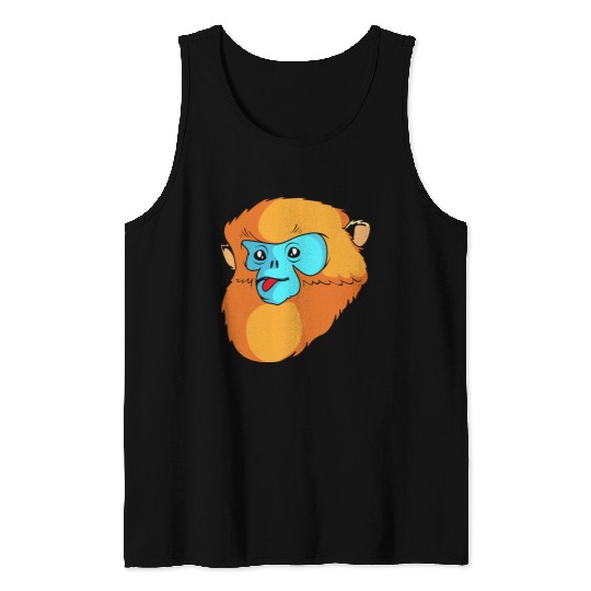 Cute Monkey Face Golden Snub Nosed Monkey Lover Tank Tops