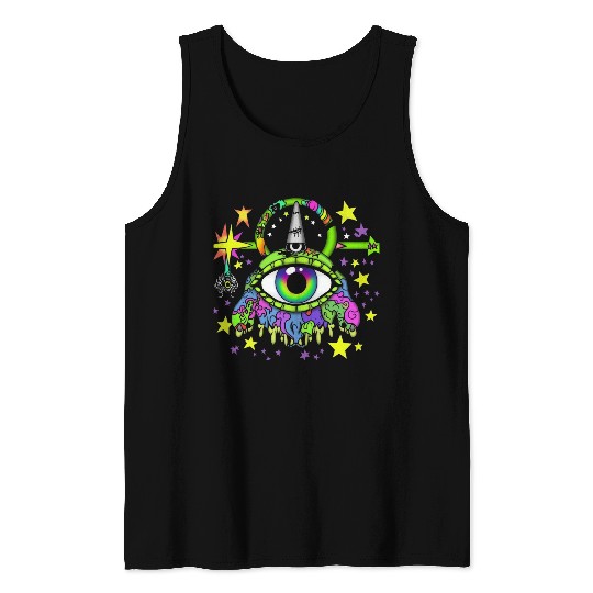 Crazy Psychedelic Pop Punk Monster Tank Tops