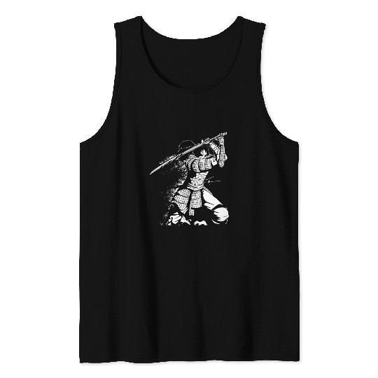 Kanji Japan Katana Sword Ninja Samurai Tank Tops