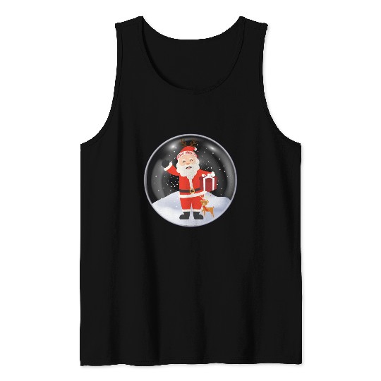 Santa’s Joy: Christmas Snow Globe Tank Tops