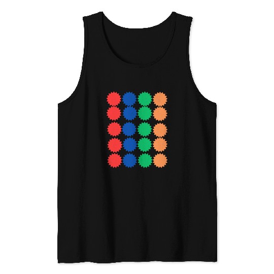 Spiked Circle Pattern Design Tank Tops