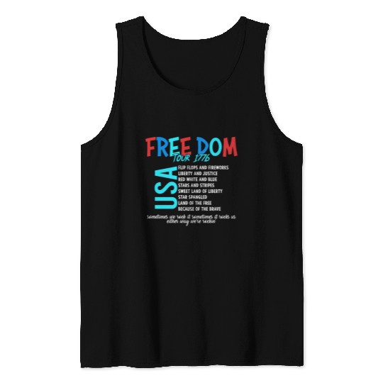 USA Free Dom tour 1776 Tank Tops