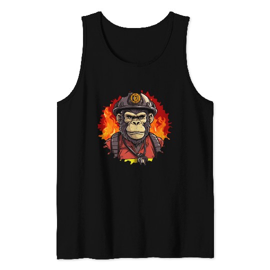 Firefighter monkeys Tank Tops