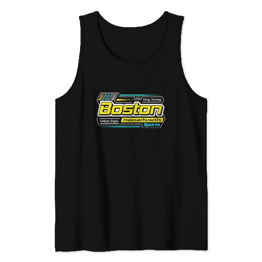 Stay Strong Boston Massachusetts City Yellow Tank Tops