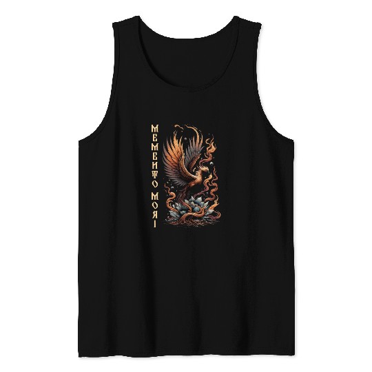Memento Mori Phoenix Rebirth Fire Art Design Tank Tops