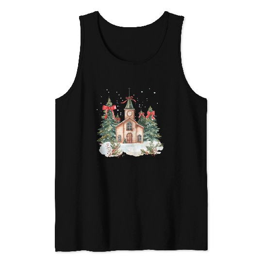 Oh Come Let Us Adore Him Funny Chrismas Jesus Tank Tops