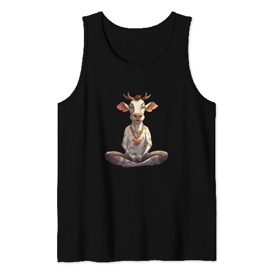 Cow yoga Tank Tops