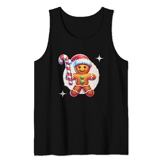 Gingerbread Man Christmas Cheer Tank Tops