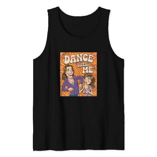 Dance with Me Groovy 70s Retro Funky Psychedelic Tank Tops