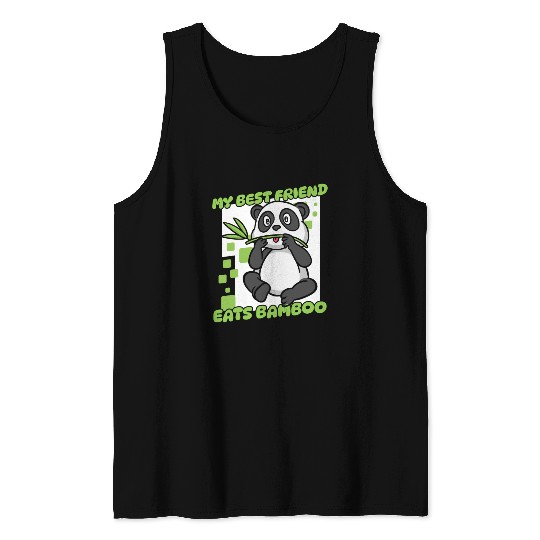 My Best Friend Eats Bamboo Panda Bear Friend Tank Tops
