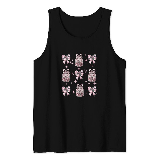 Christmas Coquette Bow, Merry Christmas Tank Tops