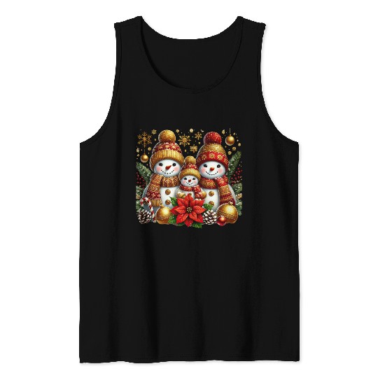 Snowman Christmas, Merry Christmas Tank Tops