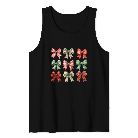 Christmas Coquette Bow, Cute Christmas Tank Tops