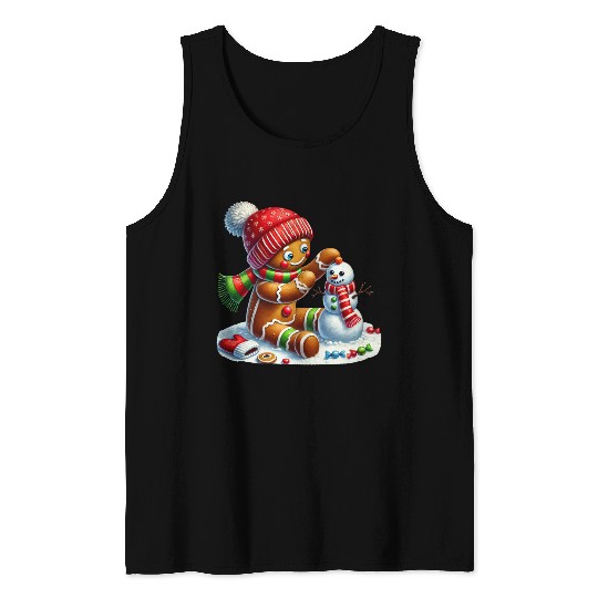 Gingerbread Christmas, Merry Christmas Tank Tops