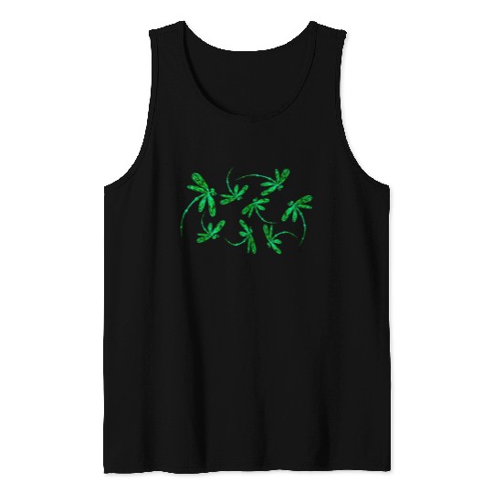 Dragonfly Electric Green Frenzy Tank Tops