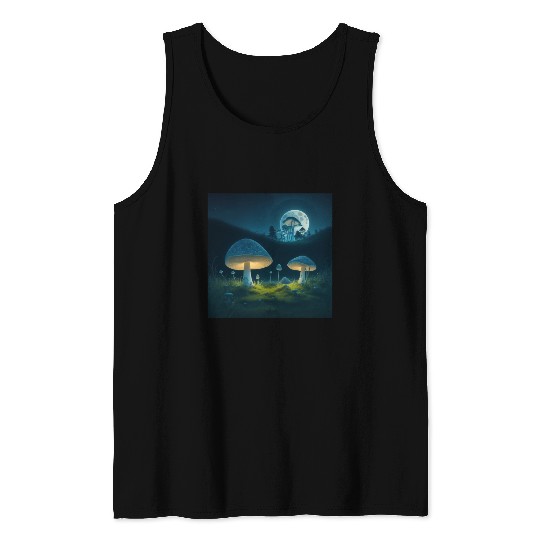 mushrooms in grass Tank Tops