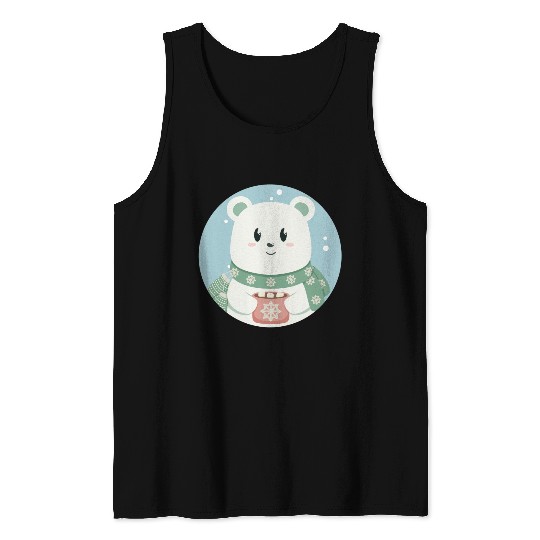 Cute polar bear in Christmas mood Tank Tops