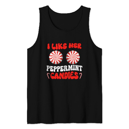 I Like Her Peppermint Candies Couples Christmas Tank Tops