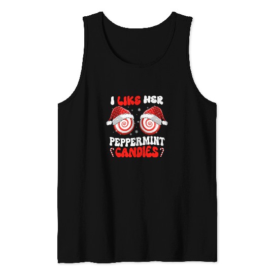 I Like Her Peppermint Candies Couples Christmas Tank Tops