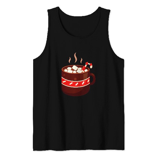 Cozy Hot Chocolate Mug Design Tank Tops
