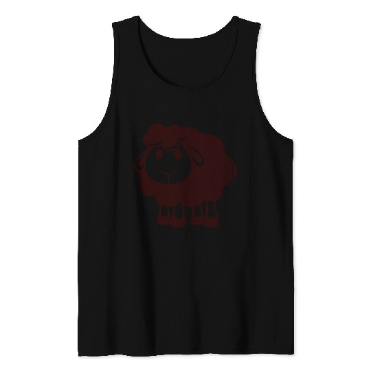 Black Sheep Small Cute Cute Lamb Cool Comic Sweet Tank Tops