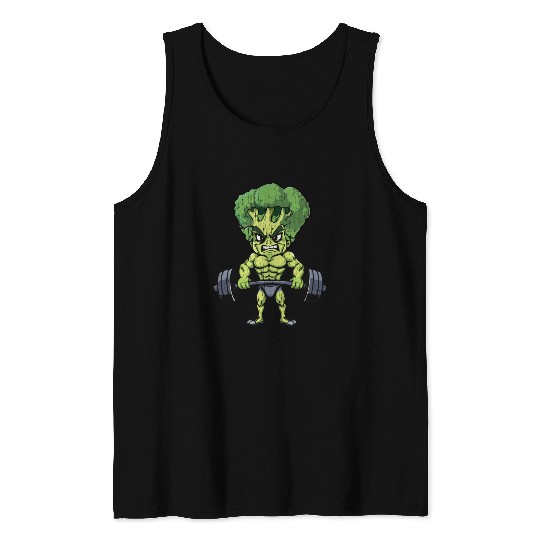 funny broccoli gym bodybuilding Tank Tops