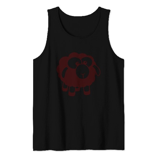 Black Sheep Small Cute Cute Lamb Cool Comic Sweet Tank Tops