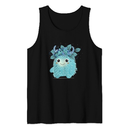 Cute Blueberry Monster - Fruity and Playful Tank Tops