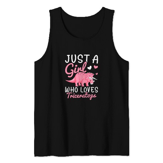 Girl Who Loves Triceratops Triceratops Lover Girl Tank Tops