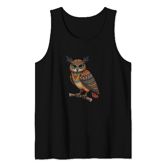 aztec owl funny owl design for bird lovers Tank Tops