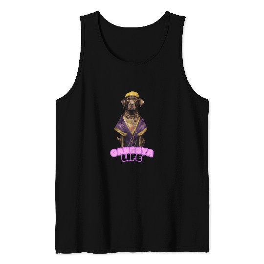 Gangsta Life Chocolate Labrador Tank Tops