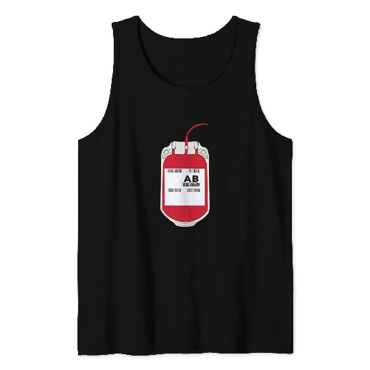 AB Negative Blood Bag Tank Tops