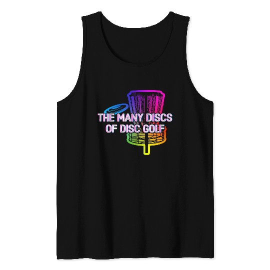 Many Discs of Disc Golf Hobby Golfer Activities Tank Tops