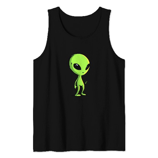 Green Alien Tank Tops