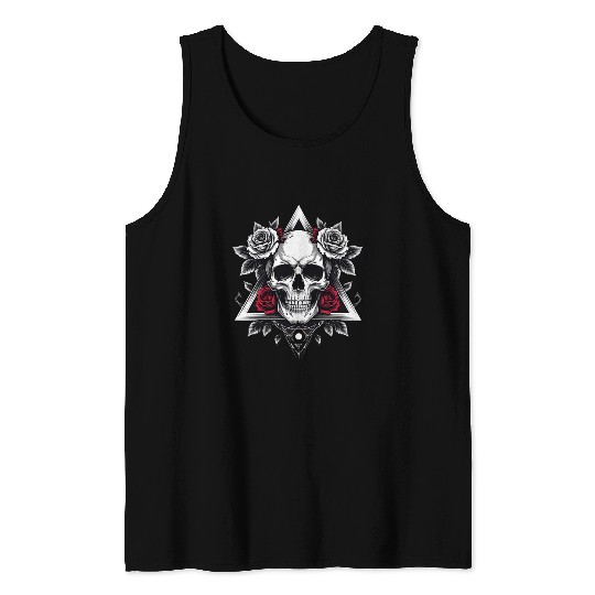 Gothic Skull & Roses Aesthetic Tank Tops