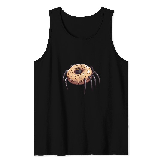 Donut Spider Funny Creative Motif Tank Tops