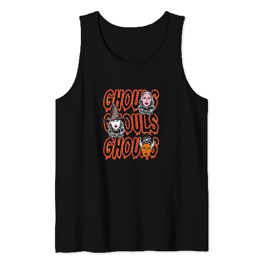Ghouls, Ghouls, Ghouls Lady Horror Monster Mob Tank Tops