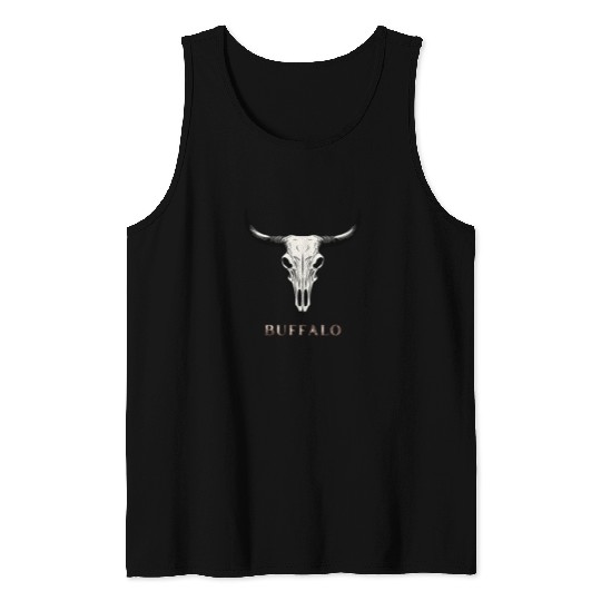 Buffalo Skull Art Tank Tops