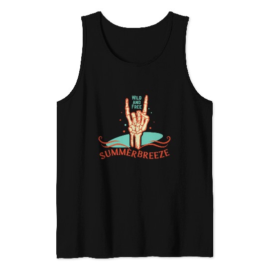 Wild And Free Summer Breeze Skeleton Hand Tank Tops