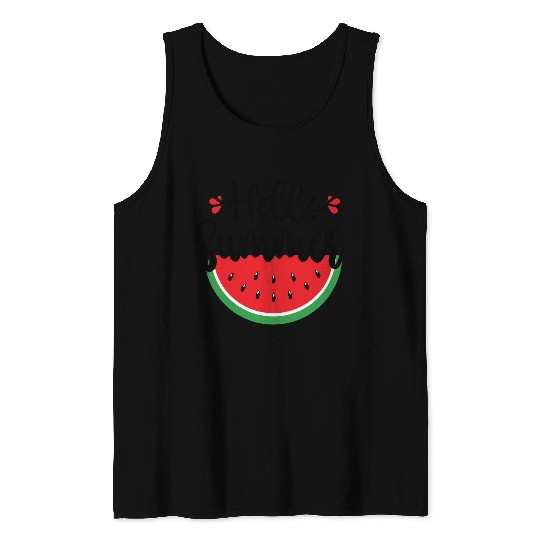 Hello Summer Watermelon Sweet Summer Tank Tops