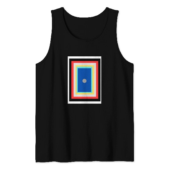 White Minimalist Line Doodles Creative Page Bor Tank Tops