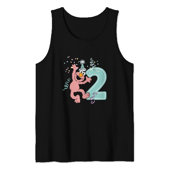 Sesame Street Birthday Design With Elmo Two Years Tank Tops